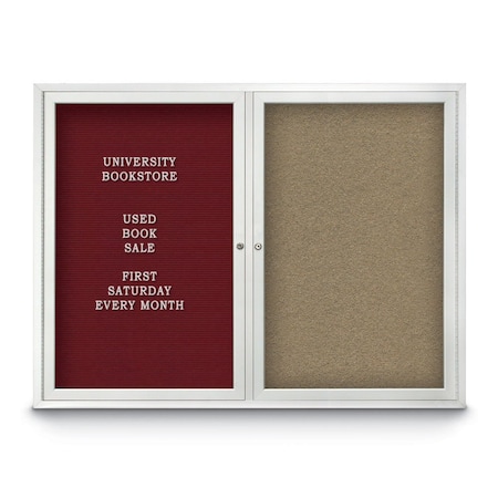 United Visual Products Corkboard, 72"x48", Cork/Bronze UV434H-BRONZE-CORK